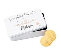 Générique Boîte à biscuits personnalisée Maîtresse - Cadeau fin d’année ou Noël - « Les petits biscuits de ma merveilleuse Maîtresse » - Boîte métal personnalisée - Idée cadeau école