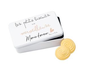 Générique Boîte à biscuits personnalisée Mamie - Cadeau Noël Mamie - « Les petits biscuits de notre merveilleuse Mamie » - Boîte métal personnalisée - Idée cadeau grand-mère Noël