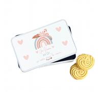 Générique Boîte à biscuits personnalisée “Une Nounou en Or” - Cadeau fête des nounous ou Noël - Boîte en métal blanche avec prénom -