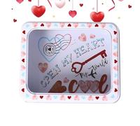 Générique Boîte à Bonbons de Saint-Valentin - Organisateur de Bijoux pour la Saint-Valentin - Boîte en Tôle Portable avec Fenêtre Transparente pour Aliments Bijoux Bonbons Chocolat - Anniversaire