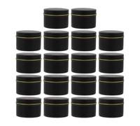 Générique Boîte à Bougies Résistante Chaleur Couvercle Ronde en Fer-Blanc 4 Oz 18 Pcs Noir, pour Bougie Parfumée et Bougie en Cire de Soja Mariage et Dîner