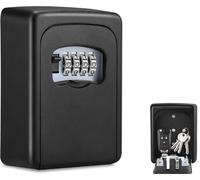 Générique Boite à Clefs Murale Sécurisée Extérieur avec Code à 4 Chiffres, Résistante aux Intempéries, Coffre Fort en Alliage Zinc, pour Maison, Garage, BureauBlack,S
