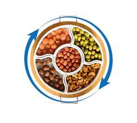 Générique Boîte à collation rotative - Plateau en céramique de 11,22 pouces | Conception de base en bois - Bol de service à cinq iments pour bonbons, les noix, les chips, craquelins et apérit