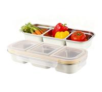 Générique Boîte À Collations En Acier Inoxydable - Boîte À Collations Anti-Fuites, De Stockage Alimentaire Étanche - Pour Ados Adultes École Bureau Prépa Repas Voyage Frigo Garde-Manger Camping