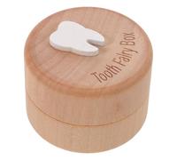 Générique Boîte à Dents de Lait et Design Unique Couvercle Sécurisé en Bois Blanc Compacte pour Conserver les Dents de Bébé, pour Petites Filles