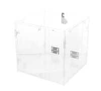 Générique Boîte à Dons en Acrylique Transparente 20X20X20 CM Serrure Robuste Porte-Urne Verrouillable pour Collecte de Fonds Tombola et Suggestions en Milieu Professionnel