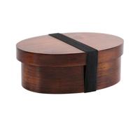 Générique Boîte à en bois - Récipient à déjeuner japonais 17,5 x 6,3 cm, séparateur étanche | Mallette de rangement de repas à sangle élastique, pour pique-nique voyage école nourriture saladess