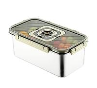 Générique Boîte à en Métal | Récipient Hermétique En Acier Inoxydable Avec Couvercle Et Poignée - Coffret de Rangement pour | Pour rangement support contenant coin maison aliment bagel