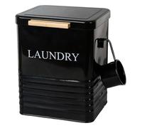 Générique Boîte à Lessive Récipient de Stockage Distributeur pour Dosettes Contenant En Métal avec Couvercle Étanche Approprié pour Garder Le Contenu Au Sec et, Noir