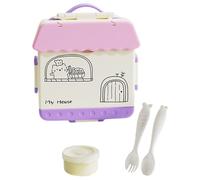 Générique Boîte à lunch pour - 20x23x5.5 cm, conteneur PP PE, porte-repas résistant aux fuites avec cuillère et fourche | Organisateur alimentaire portable pour les élèves de l'école