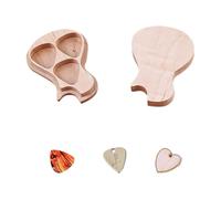 Générique Boîte à Médiators en Bois D’érable, Forme Guitare, 1 Set