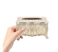 Générique BoîTe À Mouchoirs DoréE en Acrylique 7.09X4.96X4.02 Pouces RéCipient De Tissu Compact Facile À Ouvrir pour Bureau Salon Chambre Style RéTro ÉLéGant