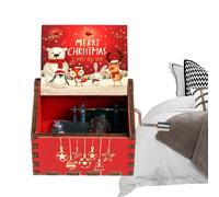 Générique Boîte à Musique à manivelle Noël - Boîte à Musique Classique en Bois sculpté à manivelle - à gravée, Choix Parfait pour Les Cadeaux de Noël, Anniversaire, Halloween.