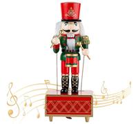 Générique Boîte À Musique Casse Noisette | Boîte À Musique Casse Noisette en Bois À Remontage Mécanique,Ornement Décoratif De Noël pour Adolescents Adultes Amateurs D Artisanat Collectionneurs