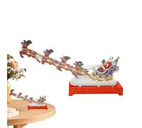 Générique Boîte À Musique De Noël - Traîneau du Père Noël Figurine Renne | Décoration De Ņoël Jouet | Ornement Musical Rotatif | Scène Rouge en Métal | Décor De Table pour & Adultes | Cadeau Festif