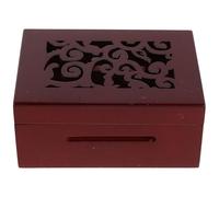 Générique Boîte à Musique en Bois Sculpté à Manivelle 15 Notes, Kit DIY D’Assemblage pour Garçon et Filles, Mécanisme Musical Étui Ajouré Rouge Classique, Accessoires Créatifs