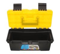 Générique Boîte à Outils Portable Rigide en Plastique 25 CM Organisateur Multifonction à 2 Compartiments Mallette de Rangement pour Outils de Maison et Voiture