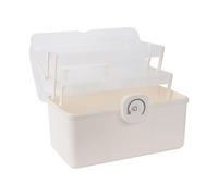 Générique Boîte à Remède et Fermeture Rotative Poignée Portable Grand Compartiment en Plastique Blanc pour Rangement d'urgence Trousse Médicale Domestique