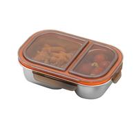 Générique Boîte À Repas | Acier Inoxydable Compartimenté - 800 ml Conteneur Alimentaire Portable - Pour Famille Voyage Maison Extérieur Travail École Pique-Nique Quotidien