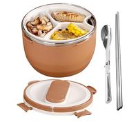 Générique Boîte À Repas Isotherme | Conteneur -Manger avec Ustensile Intégré - Compartiments Multiples Étanche Pour Salade École Camping Adultes Usage Quotidien