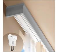 Générique Boîte à Rideaux Double Rail en Aluminium pour Installation Murale ou Plafond, 1-8 m Coulissant Silencieux et Design Épissable pour Une Décoration Intérieure Élégante(Plafond Gris,7m)
