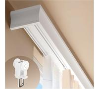 Générique Boîte à Rideaux Double Rail en Aluminium pour Installation Murale ou Plafond, 1-8 m Coulissant Silencieux et Design Épissable pour Une Décoration Intérieure Élégante(Mur Blanc,1m)