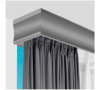 Générique Boîte à Rideaux Plafonnière en Aluminium avec Double Rail Coulissant, 100-800 cm Solution Tout-en-Un pour Séparateur de Pièce et Fenêtres Baies Vitrées(Plafond Gris,210cm)