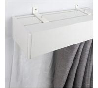 Générique Boîte à Rideaux Silencieuse, Cantonnière Murale en Aluminium à Double Rail Intégré, Système de Glissement Fluide et Anti-Poussière pour Salle de Séjour ou Chambre(Blanc Montage Mural,590cm)