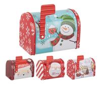 Générique Boîte à Snacks de Noël,Grand Conteneur En Fer-Blanc 4 Pièces,Boîte À Bonbons De Noël - pour Anniversaire Vacances Nouvel An Adultes Famille Amis Mariage Fête