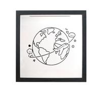 Générique Boîte à souvenirs de voyage avec fente,Décoration d'affichage thème spatial avec crochet - Cadre de voyage Vie en boîte | pour Photos, Voyages, Musée, Concert, Souvenirs d'Événements,