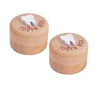 Générique Boîte à Souvenirs en Bois pour Dents de Lait Bébé, Grosse Capacité, Facile à Ouvrir, Design Adorable, Lot de 2 Boîtes de Rangement pour Garçon et Filles