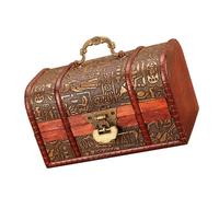 Générique Boîte à souvenirs en bois sculpté orné avec mécanisme de verrouillage Coffre antique élégant de rangement et vitrine de bijoux Boîte de rangement de bijoux en bois avec serrure