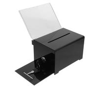 Générique Boîte à Suggestions en Acrylique Noir 16X115X10 CM avec Serrure Urne à Dons Sécurisée pour Collecte de Fonds et Bulletins de Vote Boîte Publique Compacte pour Usage Civil