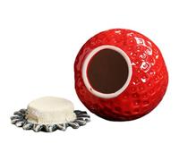 Générique Boîte à Thé Rangement Scellé en Céramique 150 Ml Forme Fraise avec Couvercle Hermétique Conserve Thé et Aliments Secs Rouge Cuisine Décoration Maison