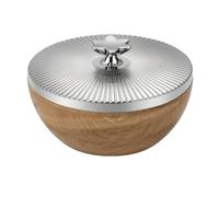 Générique Boîte à Tissu Boîte de Rangement Pot à Thé Boîte à Collations à Biscuits avec Bouton en Forme de Fleur et Corps Imitation Bois Adaptée pour Rangement