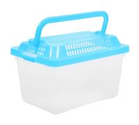 Générique Boîte Aquarium Portatif Mangeoire Tortue Nourriture Gecko Poisson Rouge Bol d'eau De Tortue Caisse Lézard Animal De Compagnie Accessoires pour Réservoir De Tortues PP Sky-Blue