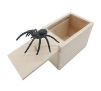 Générique Boite Araignee Spider Box, Fausse Araignée Prank, Boite Araignee A Farce en Bois, Araignée Drôle De Jouet, pour Halloween Avril Poisson Jour Enfant Adultes