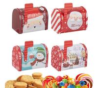Générique Boîte aux Lettres Bonbons de Noël - 4 Pièces Grand Coffret en Fer-Blanc | Boîte aux Lettres en Métal de Noël - pour Anniversaire Vacances Nouvel An Adultes Famille Amis Mariage Fête