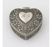 Générique Boite coeur en étain gravé pour Noces d'étain 10 ans de mariage