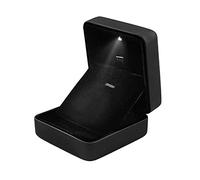 Générique Boîte Collier Coffret Présentoir Écrin avec LED Fermeture Sûre Cuir PU Intérieur en Velours pour Protection Organisation Exposition Bijoux Usage Événe