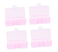 Générique Boîte De 4 Pièces Transparente Étagère Cube Tiroir à Couverts Séparateurs De Tiroirs Mini Étuis De Rangement Pour Bijoux Corbeille Gadgets Argenterie Pp Rose