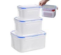 Générique Boîte De Conservation Alimentaire | Boîte Transparente Respirante Et Égouttante - Bac De Stockage Pour Légumes Fruits Et Aliments | Pour Cuisine Réfrigérateur Garde-manger Camping Déjeuner