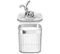Générique Boîte de Cosmétiques Élégante en PP Argenté Forme de Lapin pour Rangement Coton et Accessoires Cheveux Coiffeuse ou Tiroir