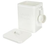 Générique Boîte de Lessive en Poudre Blanche avec Pelle, Grosse Capacité, en Fer, Facile à Nettoyer, Rangement de Détergent à Lessive à Domicile