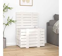Générique Boîte de Rangement Blanc 58x40,5x42 cm Bois Massif de pin,Chariots de Rangement,10.71KG-824994