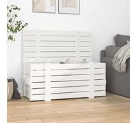 Générique Boîte de Rangement Blanc 91x40,5x42 cm Bois Massif de pin,Chariots de Rangement,13.54KG-824999