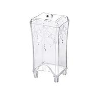 Générique Boîte de Rangement Carrée Garde Sec et Visible en Plastique Blanc Organise Vos Cotons de Bain Chambre pour Disques de Coton