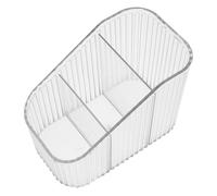 Générique Boîte de Rangement en Acrylique Transparent à 3 Compartiments pour Faux Cils et Pinceaux, Petit Organisateur Cosmétique Multifonction pour Coiffeuse, Gain de Place, Voyage