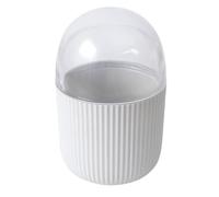 Générique Boîte de Rangement et Design Moderne à Texture Concave-convexe pour Cotons-tiges en Abs Blanc avec Couvercle Organisateur Créatif pour Accessoires à Domicile