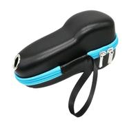 Générique Boîte de rangement Étui pour rasoir à trois têtes, boîte de rangement pour rasoir en PU bleu, protection complète, accès facile, rangement portable, voyage homme